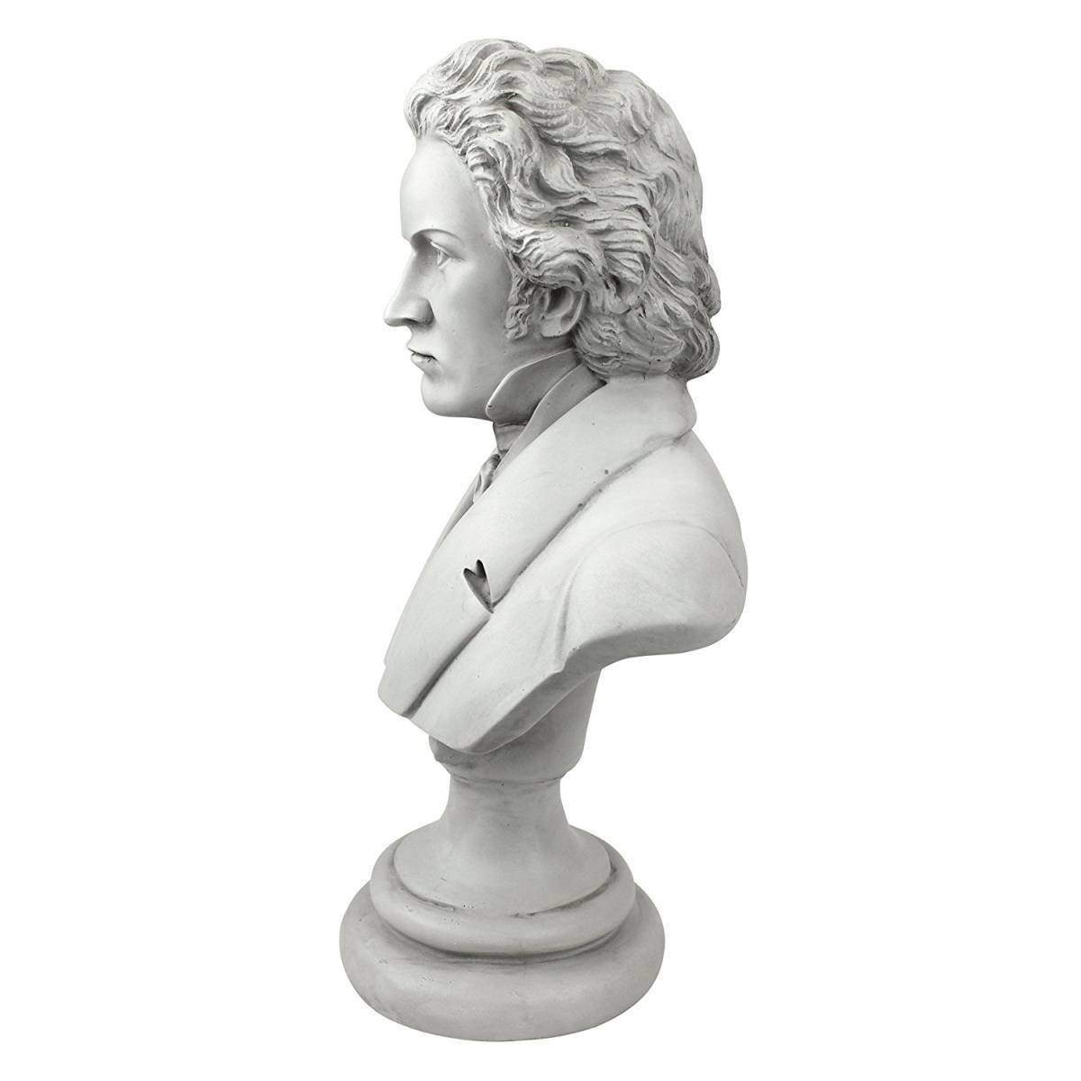 大な作曲家ルートヴィヒ・ヴァン・ベートーヴェン胸像彫刻 彫像/ 楽聖 音楽教室 ピアノ バイオリン ロマン派音楽（輸入品_画像5