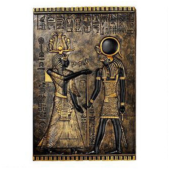 ホルス神 古代エジプト寺院の碑 壁彫刻 彫像/ ピラミッド ナイル川 神殿 王宮 コレクション エスニックカフェ（輸入品）