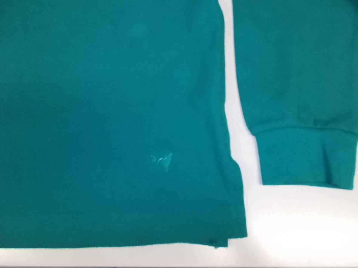 e153* новый товар RENOWN CHARGE рубашка-поло с длинным рукавом * размер 15 не использовался товар обычная цена 7.000+ налог Rena un Charge длинный рубашка-поло UV cut материалы 4J