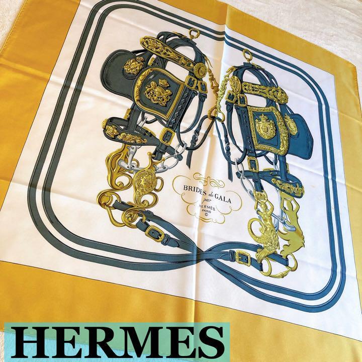 HERMESエルメス カレ90 BRIDES de GALA式典用馬勒 スカーフ-