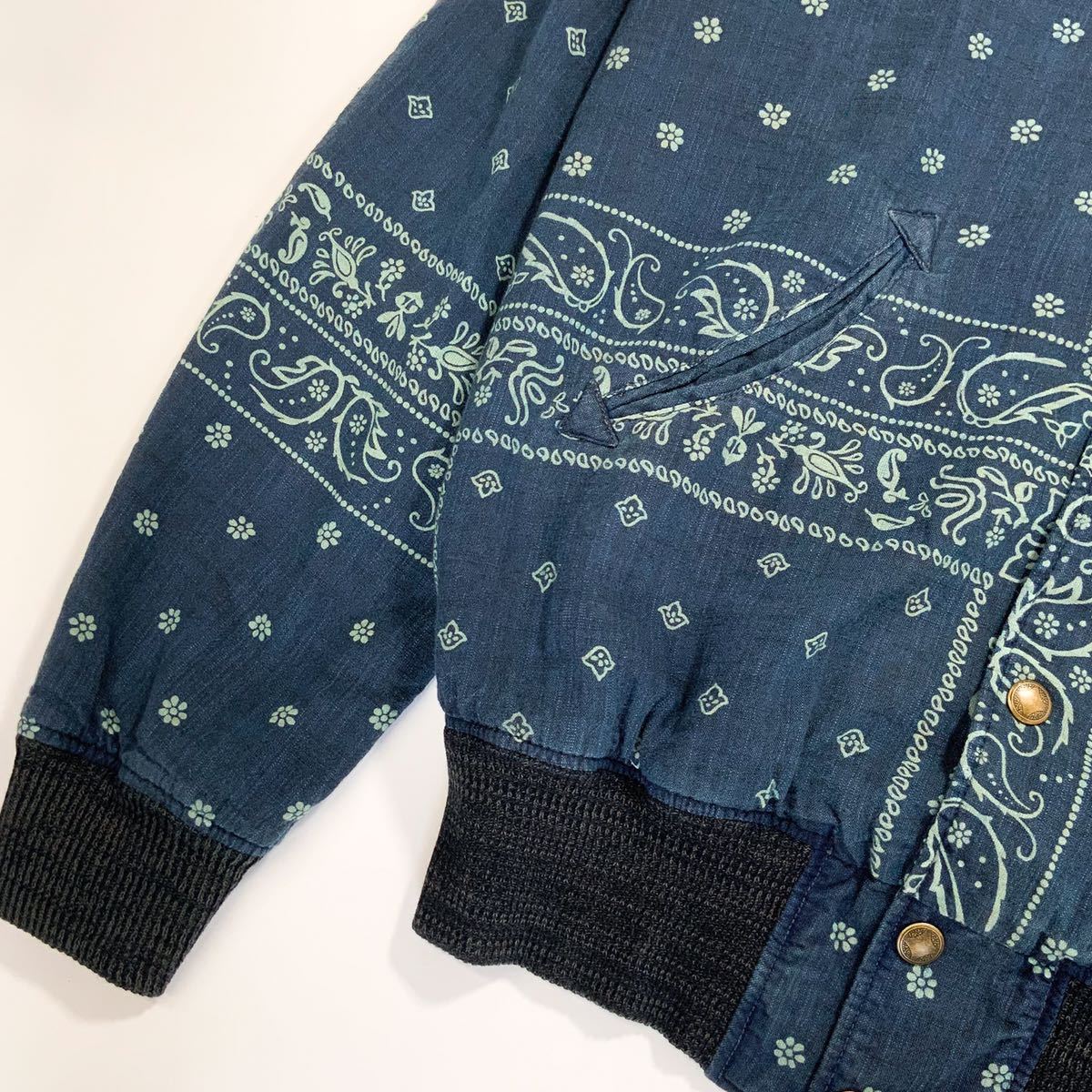 22SS DOUBLE RL RRL インディゴ バンダナ ボンバー ジャケット ラルフ