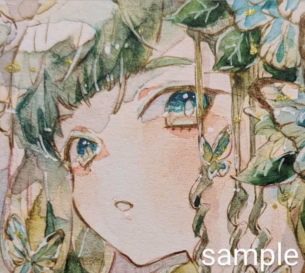 Yahoo!オークション - 手描きイラスト 創作 オリジナル 「花緑青 Yahoo!オークション - 手描きイラスト 創作 オリジナル 「花緑青