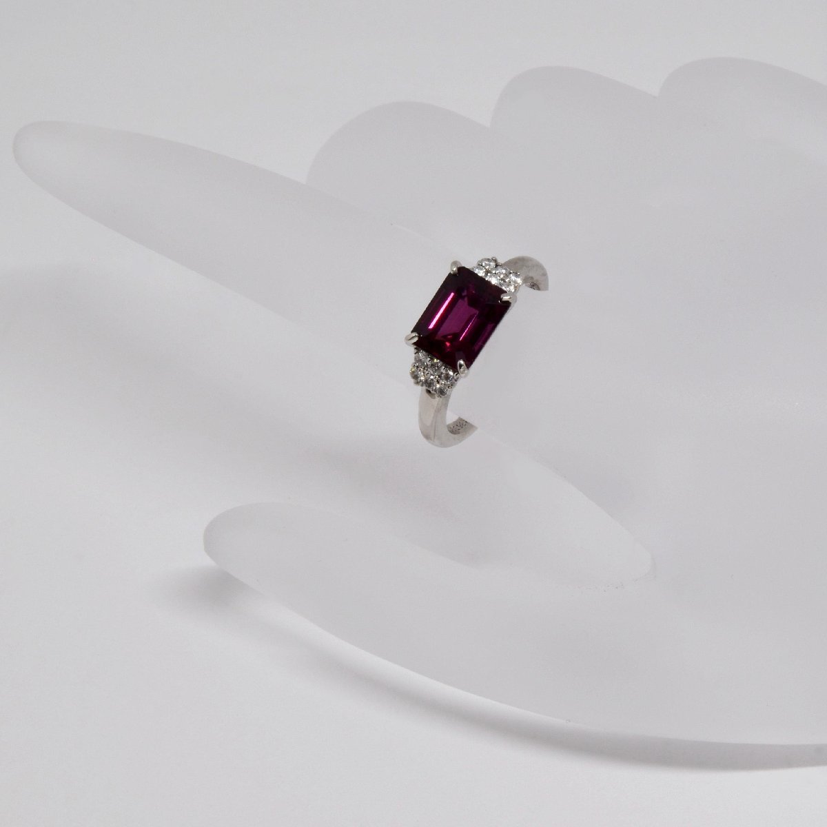 仙台☆質☆Pt ガーネットリング G2.86ct D0.19ct 5.4g ☆ #11.5 ダイヤ