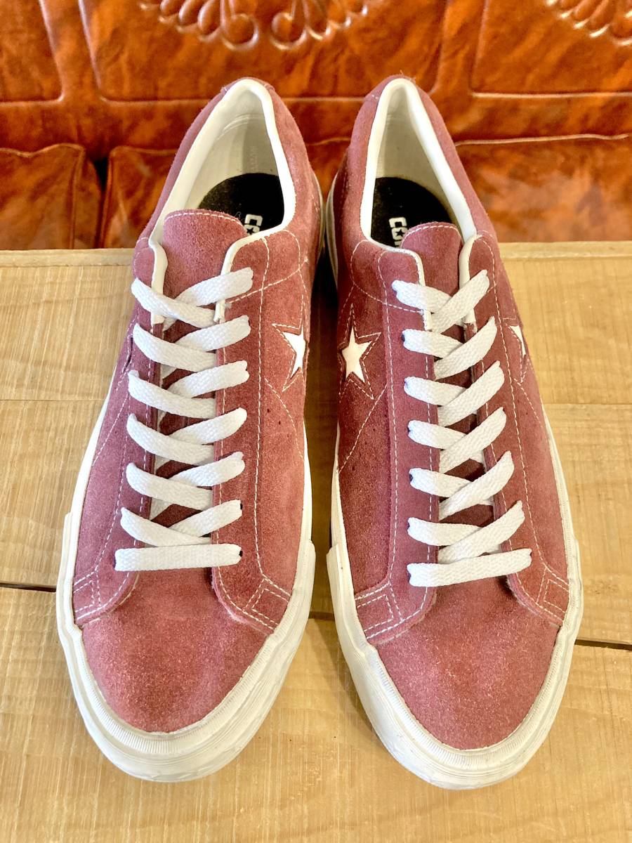 ★☆希少レア!コンバース converse ONE STAR スエード バーガンディ 9 27.5cm converse ワンスター レッド デッド ビンテージ 226☆★_画像4