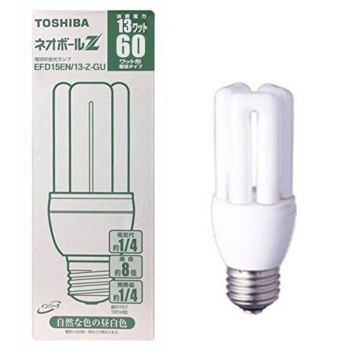 TOSHIBA ネオボールZ 電球形蛍光ランプ 60ワット形 昼白色 EFD15EN/13-Z-GU
