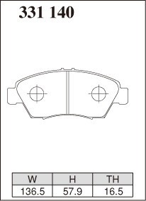 DIXCEL ディクセル ブレーキパッド Mタイプ フロント用 フィット GE8 H19.10～H21.10 車台No.～1300000 15インチ リアドラム_画像2