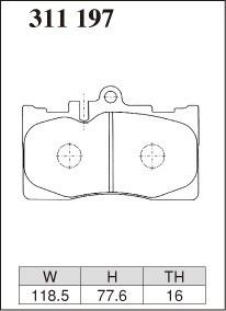 DIXCEL ディクセル ブレーキパッド Mタイプ フロント用 セルシオ UCF30 UCF31 H12.8～H18.8_画像2