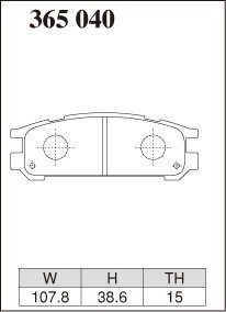 DIXCEL ディクセル ブレーキパッド Zタイプ リア用 インプレッサスポーツワゴン GF8 H7.8～H8.8 WRX STi バージョンII C型_画像2
