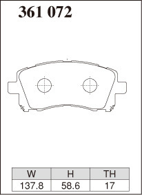 DIXCEL ディクセル ブレーキパッド Sタイプ フロント用 レガシィツーリングワゴン BG5 H8.6～H10.6 TS-R 16インチホイール_画像2