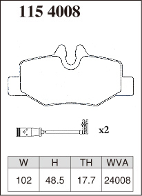 ディクセル ブレーキパッド プレミアムタイプ リア ベンツ Vクラス(W639) V350 639350 639350C 639350A 639350T H19.11～ 3.5L Brembo_画像2