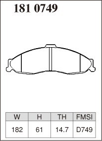 DIXCEL ディクセル ブレーキパッド プレミアムタイプ フロント用 シボレー カマロ CF43A CF43AK H10～H14 3.8L_画像2