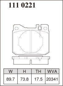 DIXCEL ディクセル ブレーキパッド Xタイプ フロント用 メルセデスベンツ SLクラス (R107) 280SL 107042 S49～S60.9 車台No.007870～_画像2