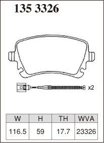 DIXCEL ディクセル ブレーキパッド Mタイプ リア用 アウディ S4 4.2 V8 8EBBKF H15～H20_画像2