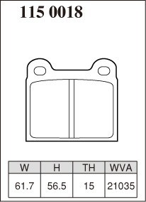 ディクセル ブレーキパッド ES リア メルセデスベンツ ミディアムクラス(W123) ワゴン 300TD 123193 S55～S60 ターボ ディーゼル_画像2