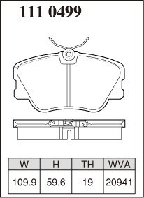 DIXCEL ディクセル ブレーキパッド Mタイプ フロント用 メルセデスベンツ ミディアムクラス (W124) 230E 124023 S59～H5.6_画像2