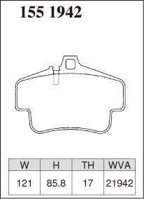 DIXCEL ディクセル ブレーキパッド Specom-α リア用 ポルシェ 911 (996) GT2 996S64 H10～H16 3.6L 6POT (PCCB車は不可)_画像2