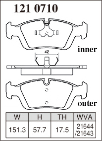 DIXCEL ディクセル ブレーキパッド Specom-α フロント用 BMW 3シリーズ (E36) 318i/iS CA18 BE18 BE19 H3.4～H10.9_画像2