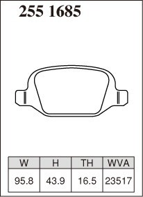 DIXCEL ディクセル ブレーキパッド R01タイプ リア用 アルファロメオ アルファ147 2.0 ツインスパーク 937AB H13.12～_画像2