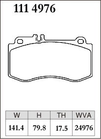 ディクセル ブレーキパッド Zタイプ フロント メルセデスベンツ CLSクラス(W218) CLS350 218359C H23.2～H30.6 AMGスポーツパッケージ 4POT_画像2