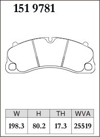 DIXCEL ディクセル ブレーキパッド Zタイプ フロント用 ポルシェ 911 (991 2nd) カレラ4S/タルガ4S 991H1 991J1 H27.9～R1.7 ターボ 3.0L_画像2