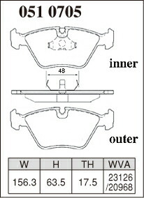 DIXCEL ディクセル ブレーキパッド Xタイプ フロント用 ジャガー XJ8/ソブリン(NAW) J13KB J13LB J23LB H9.10～H15.4 V8 3.2/4.0L_画像2