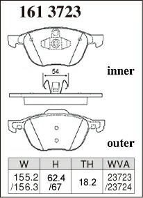 DIXCEL Dixcel brake pad Z type front Ford Focus MP8MGD MPBMGD H25.4~ 2.0L