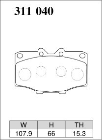 DIXCEL ディクセル ブレーキパッド Xタイプ フロント用 ランドクルーザー BJ41 BJ41V BJ44 S54.2～S55.7_画像2