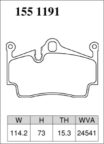 DIXCEL ディクセル ブレーキパッド Specom-β リア用 ポルシェ ケイマン (987) R 977MA121R H22.2～H24.12 3.4L_画像2