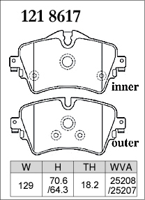 DIXCEL ディクセル ブレーキパッド Mタイプ フロント用 BMW ミニ (F57) クーパーS コンバーチブル WJ20MW R2.10～R3.4_画像2