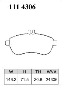 ディクセル ブレーキパッド Zタイプ フロント ベンツ Cクラス(W204) C180 クーペ 204349 H23.10～ edC/オプションAMGスポーツpkg含む_画像2