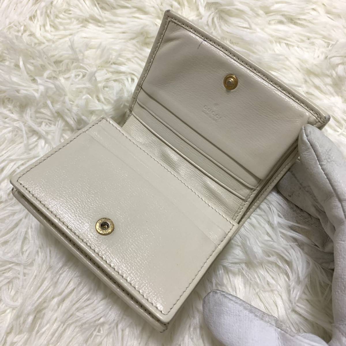 1円 現行デザイン GUCCI グッチ 折り財布 ホースビット 1955 二つ折り