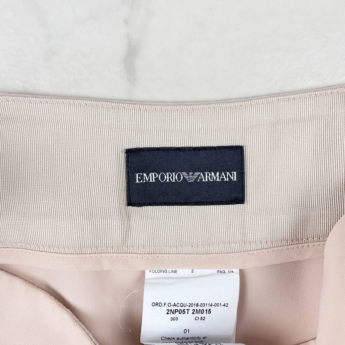美品 EMPORIO ARMANI エンポリオアルマーニ サイドジップ セミワイドスラックスパンツ ボトムス レディース ピンク サイズL*NB619 え | crowdster.com