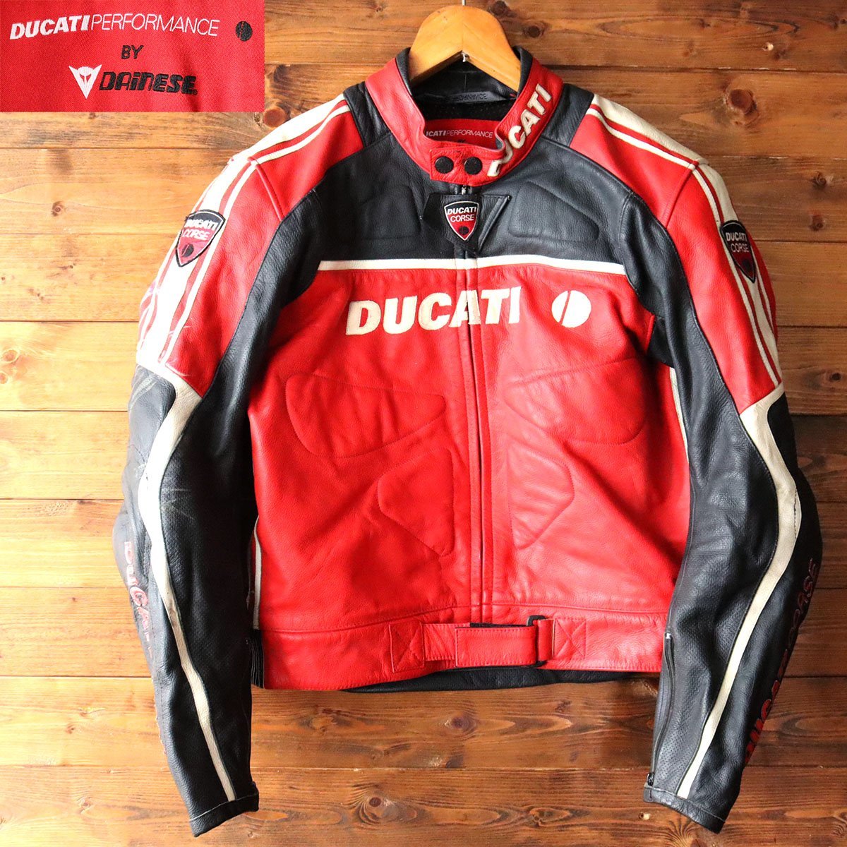 ダイネーゼ製 DUCATI レザー 本革ジャケット サイズ 52 ダイネーゼ製 DUCATI レザー 本革ジャケット サイズ 52