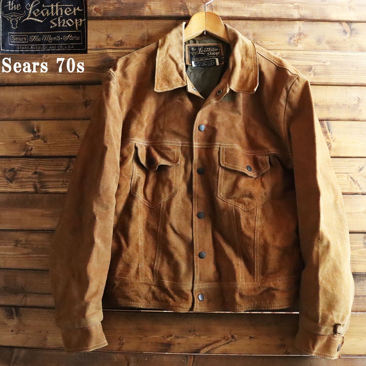 USA古着 ヴィンテージ 70s~ Sears レザージャケット 8 本革-