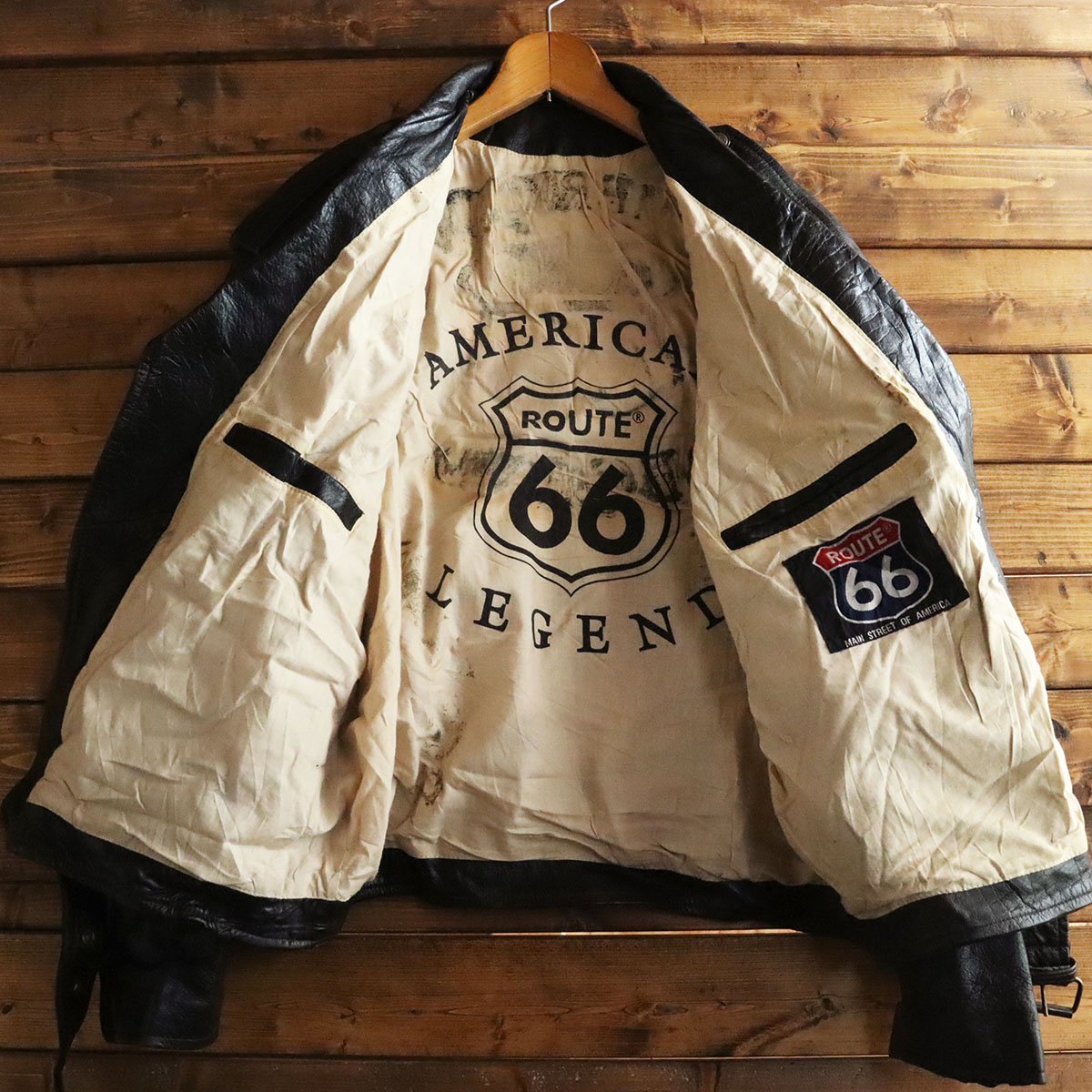 Yahoo!オークション - D4/T9.7-1 ROUTE 66 ルート66 本革 ダブル Yahoo!オークション - D4/T9.7-1 ROUTE 66 ルート66 本革 ダブル
