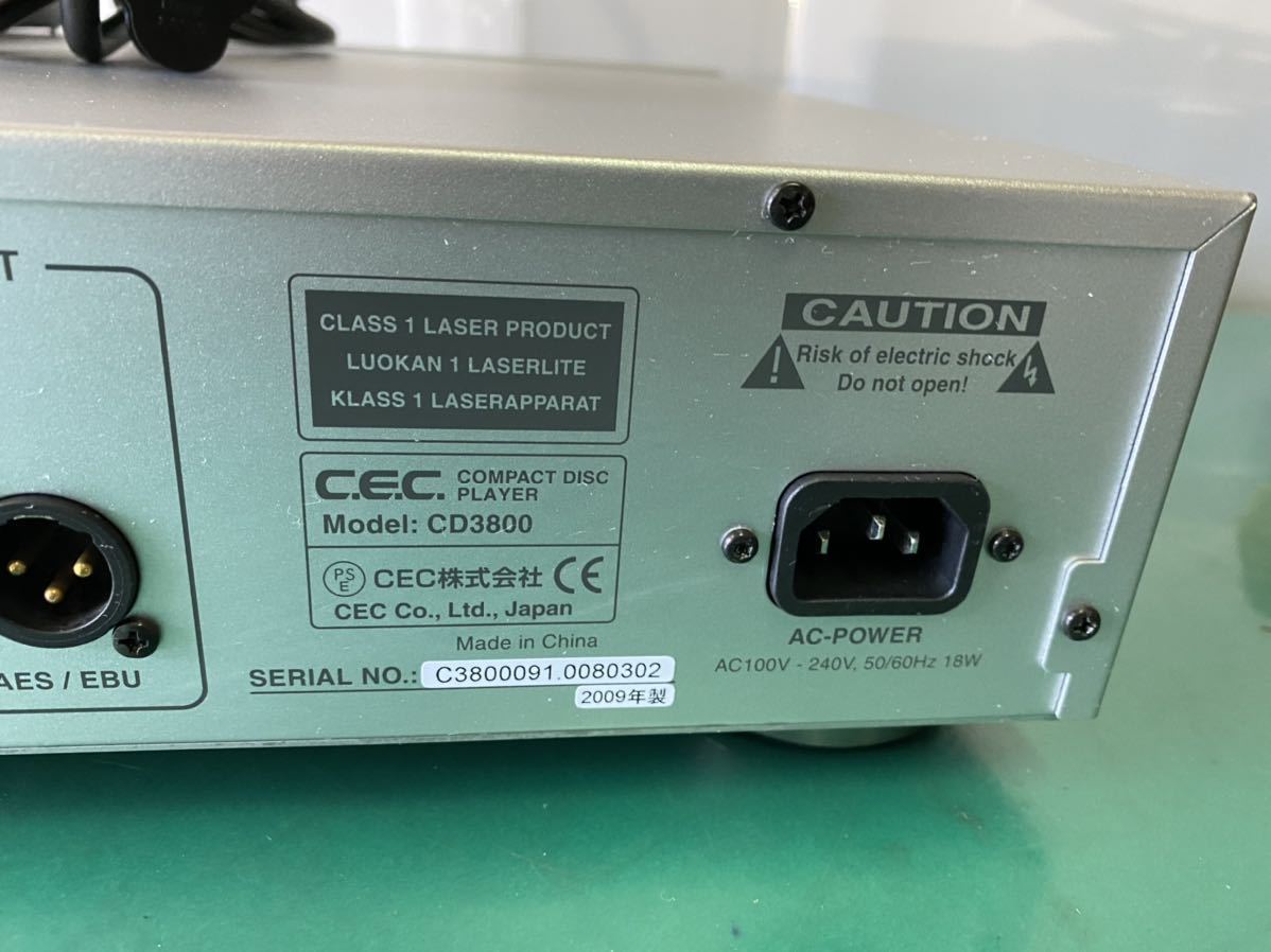 C.E.C CD3800 CDプレーヤー リモコン付き 通電のみ 現状品