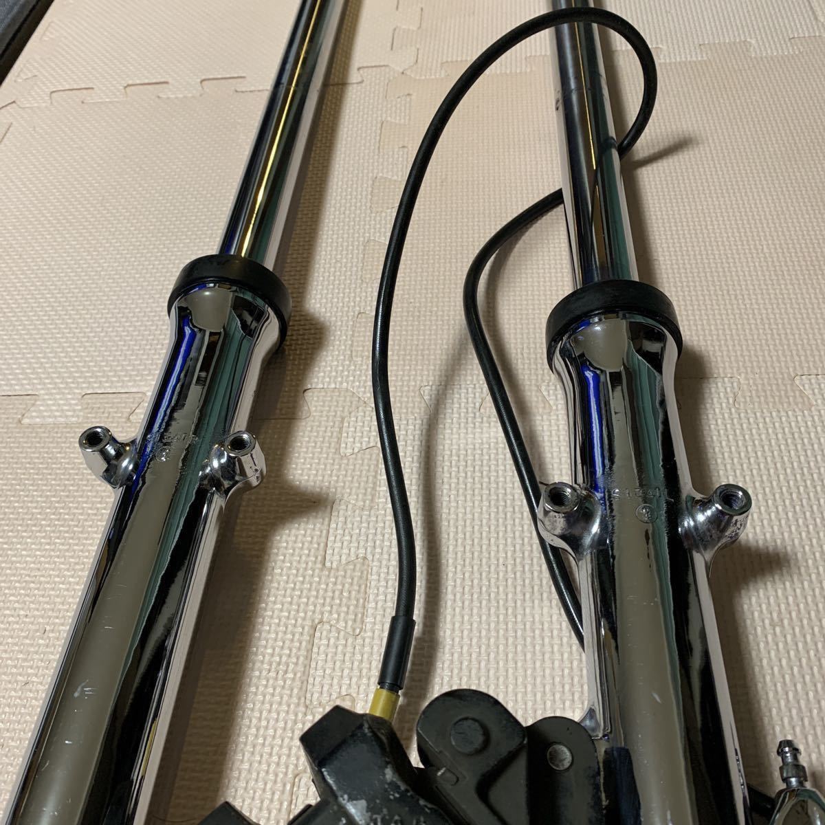 当時物 GSX400F 33φ 片アンチフロントフォーク GS400 メッキ