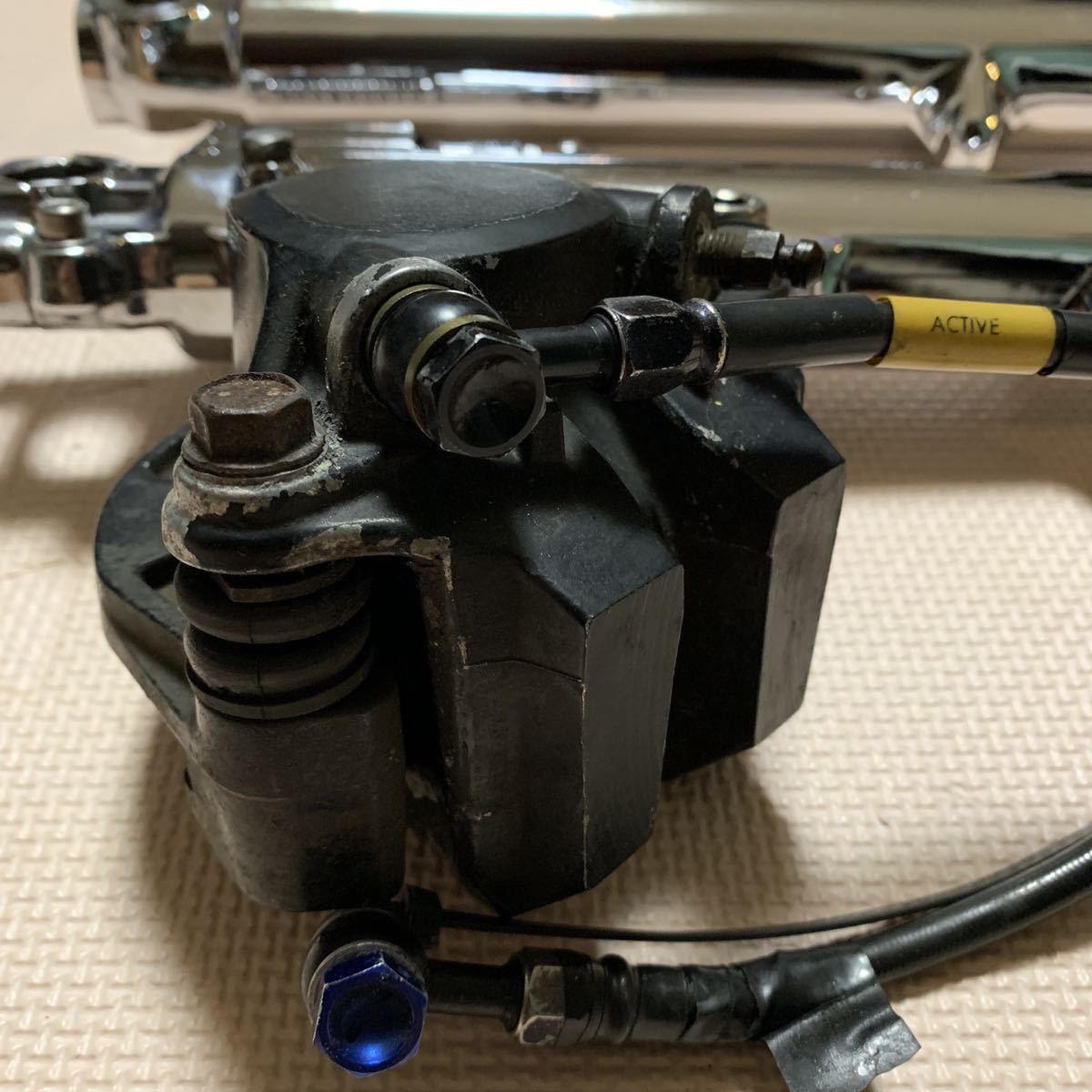 当時物 GSX400F 33φ GS400 片アンチフロントフォーク メッキ パーツ
