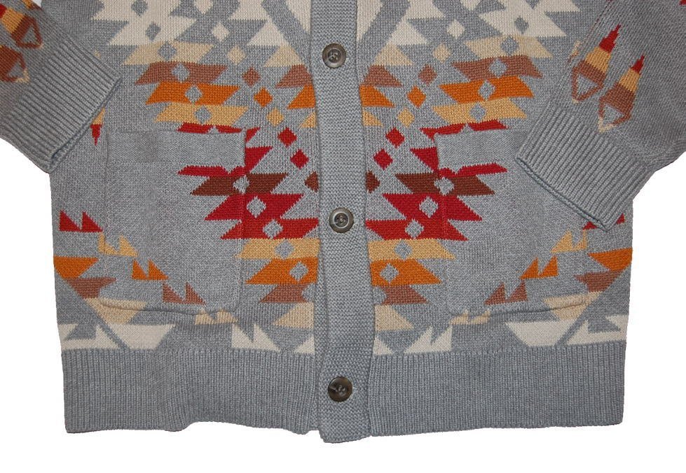 即決！PENDLETON ペンドルトン MISSION TRAILS コットン ショールカラー カーディガン GREY Mの画像6