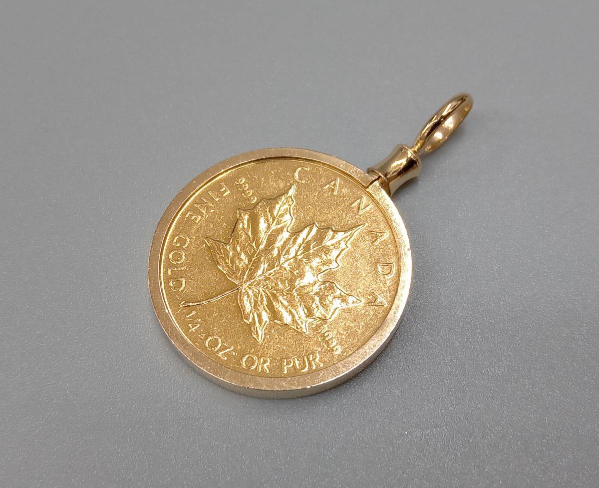 純金 メイプルリーフ金貨 K24 24金 K18 18金 イエローゴールド トップ