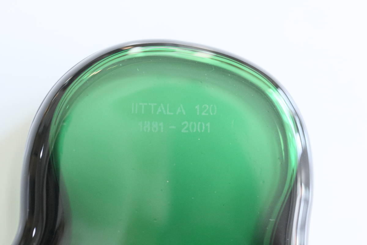 20994 レア　2001年　イッタラ 120周年記念モデル　アアルト ベース　145mm グリーン　iittala Aalto_画像6