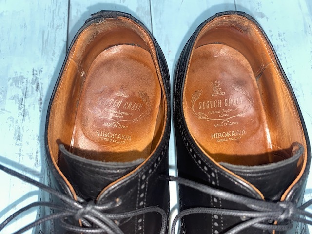 【即決　送料無料】 SCOTCH　GRAIN　スコッチグレイン　ストレートチップ　24.5ｃｍ　黒色　ブラック　革靴　ビジネスシューズ