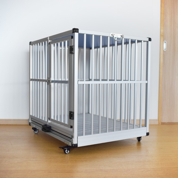 aru pet AL-86 dog cage dog . aluminium material .. specification business use indoor for with casters .