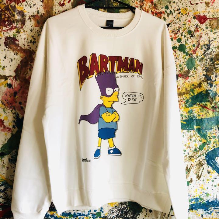 トップ BATMAN卍Simpsons 白 シンプソンズ バート バットマン