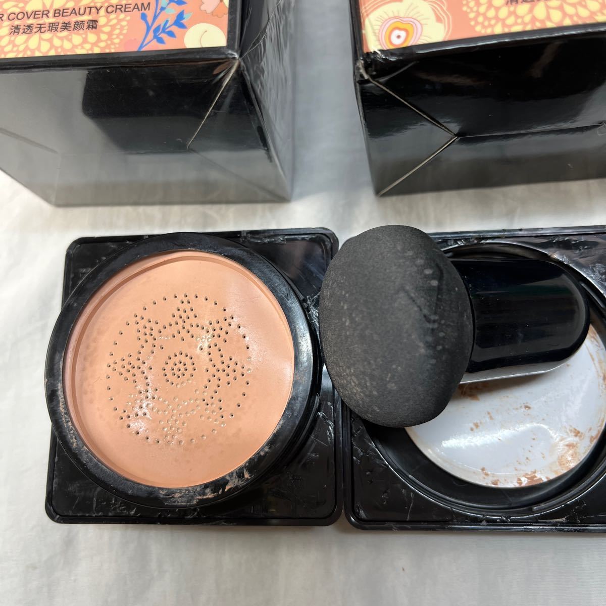 VENZEN Beauty Cream エアクッションBBクリーム 1個のみ少し使用、1個は未開封未使用専用スポンジ付き