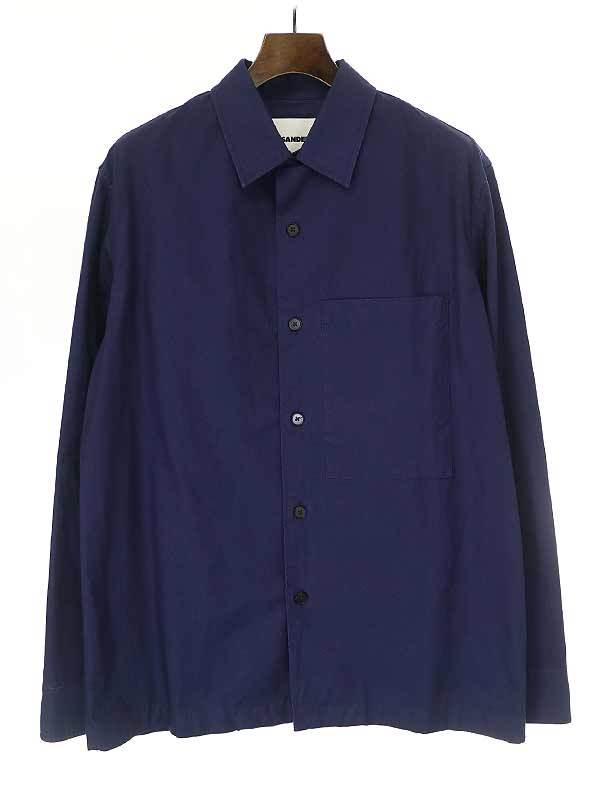 JIL SANDER＋ ジルサンダープラス 22SS コットンボクシーシャツ ブルー サイズ 46 メンズ