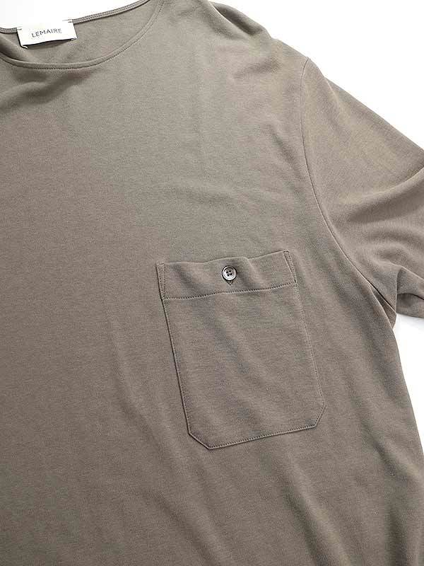 LEMAIRE ルメール 21SS JERSEY CREPE CHINESE T-SHIRT Tシャツ ブラウン系 サイズ:S メンズ_画像4