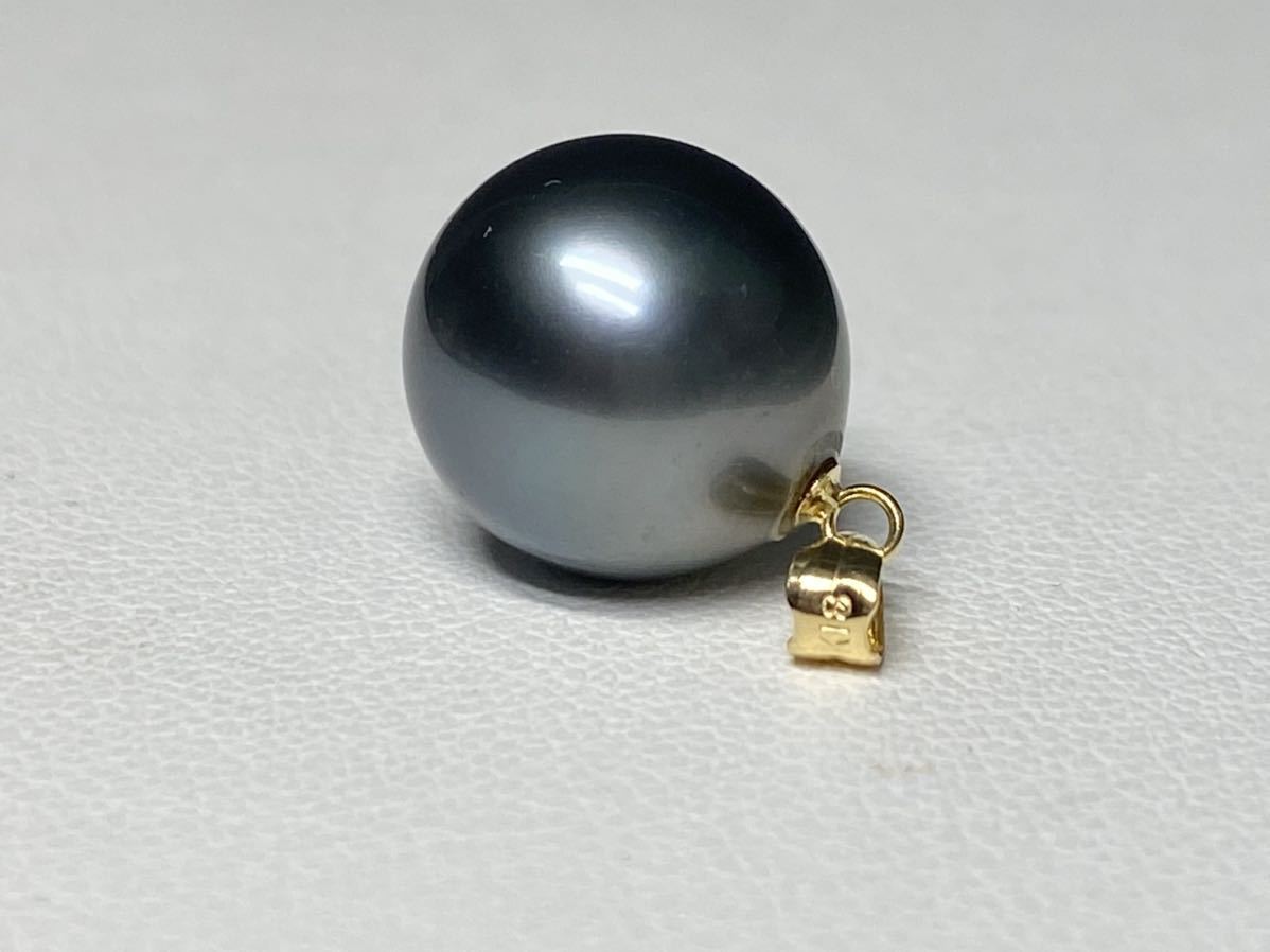 国内正規品 大粒美品 8.6mm 黒真珠 K14WG 両耳 ピアス タヒチ 南洋真珠