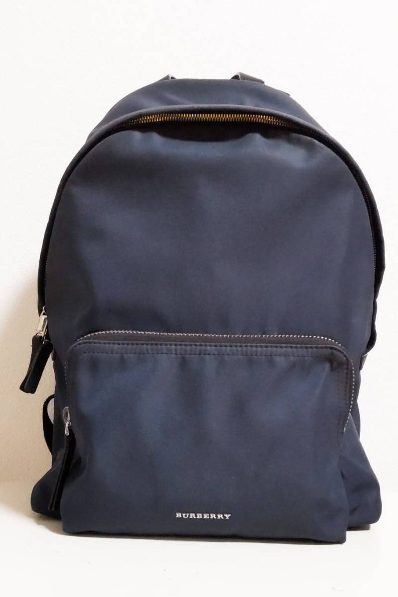 Used美品!! BURBERRY バーバリー リュックサック ネイビーブルー