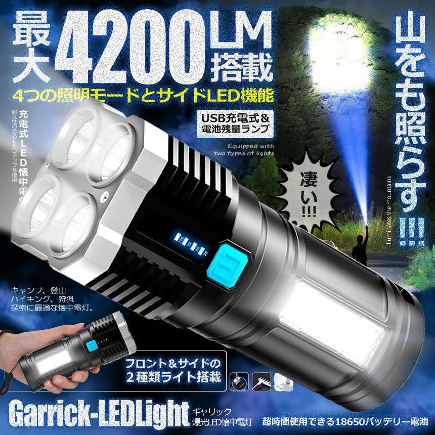 ズーミングライト 強力照射 LEDライト 超小型 USB充電式 懐中電灯 登山